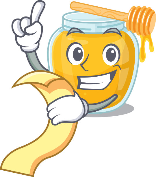 一个滑稽的卡通人物拿着一份菜单图片下载