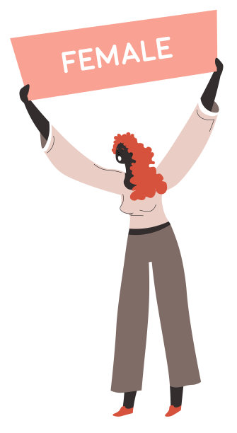 女性角色展示抗议横幅图片下载