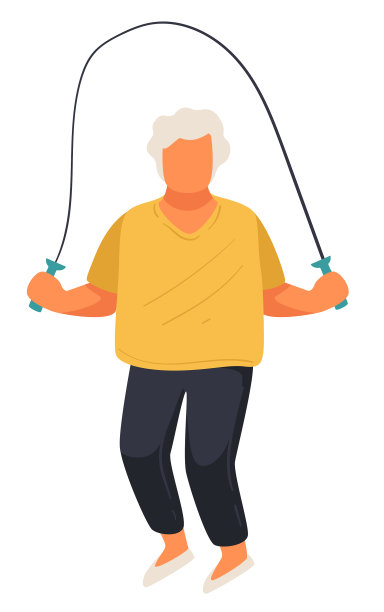 老年女子跳绳活动图片下载