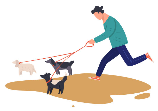 男人牵着狗跑，男人的性格图片下载