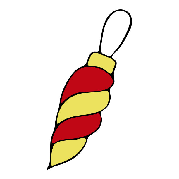 可爱的圣诞树装饰-红色和黄色图片下载