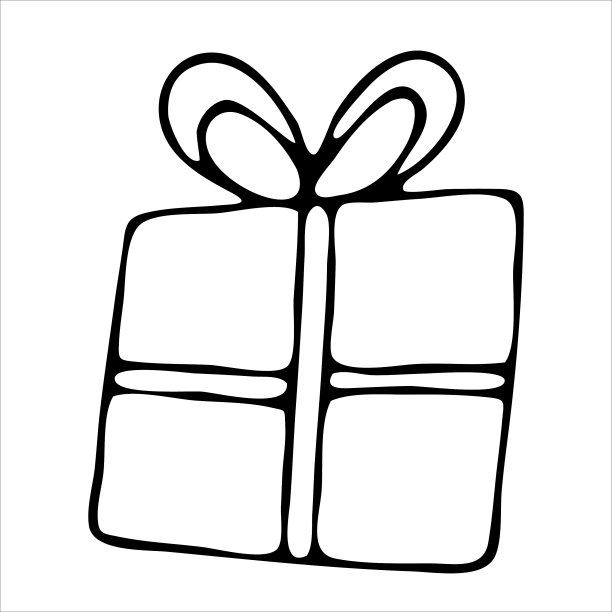 圣诞或新年礼物盒涂鸦风格图片下载