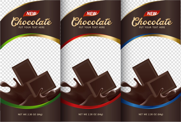 巧克力棒包装集时尚奢华产品图片下载