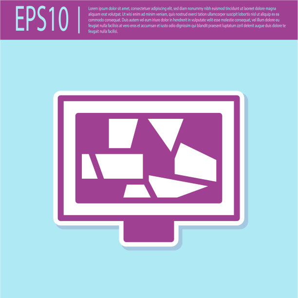 复古紫色图片艺术图标孤立上图片下载