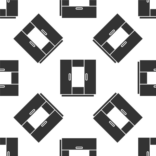 灰色衣橱图标孤立无缝模式上图片下载