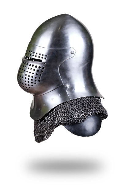 白色的骑士头盔。图片下载