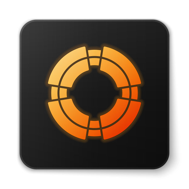 橙色霓虹灯商业救生圈图标图片下载