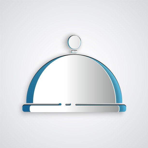 剪纸上盖着一个托盘食物图标图片下载