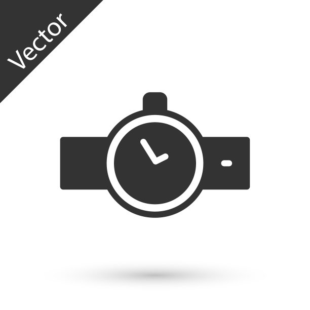 灰色手表图标孤立在白色背景图片下载