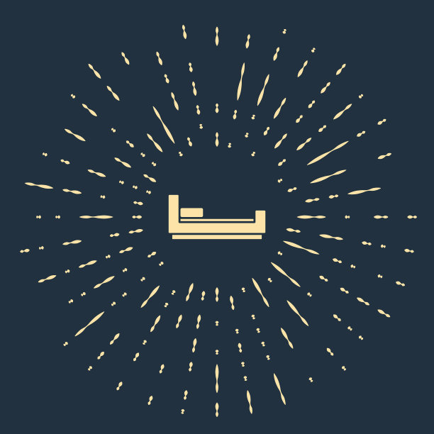 米色床图标孤立在蓝色背景图片下载