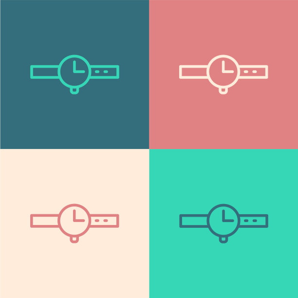 白色腕表图标隔离在黑色图片下载