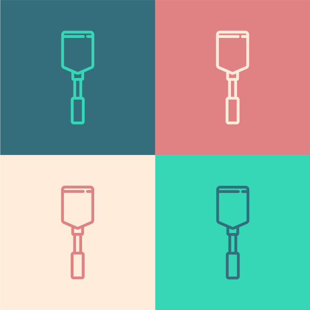 波普艺术线抹刀图标孤立的颜色图片下载