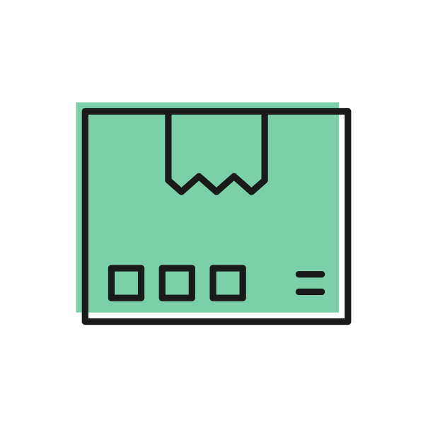 黑线纸箱纸箱图标隔离上图片下载