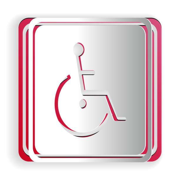 剪纸残疾残疾图标孤立在白色图片下载