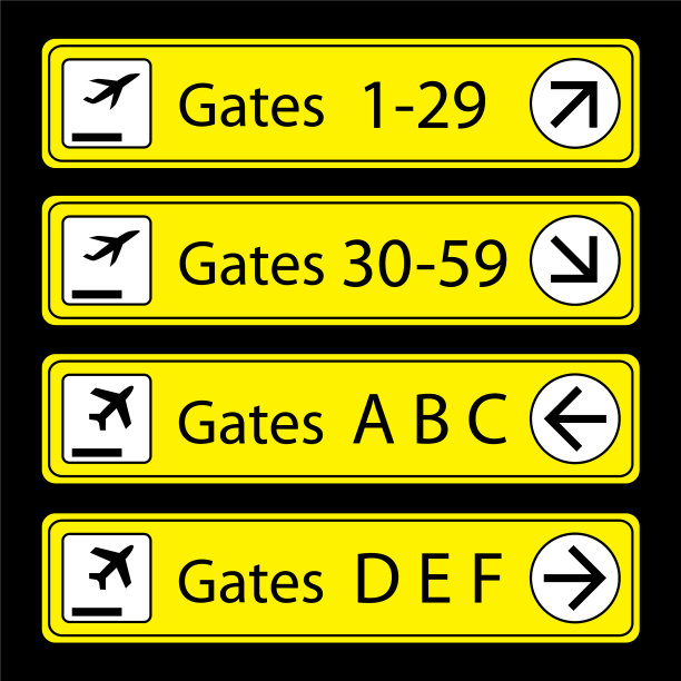 机场标志，数字和字母机场图片下载