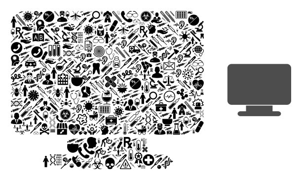 马赛克桌面电脑保健图标图片下载