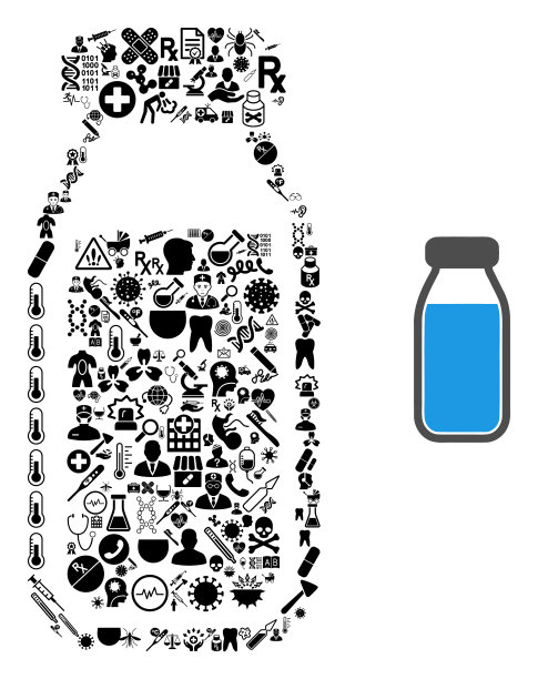 用保健品拼贴饮料瓶图片下载