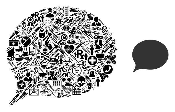 马赛克提示与健康图标图片下载