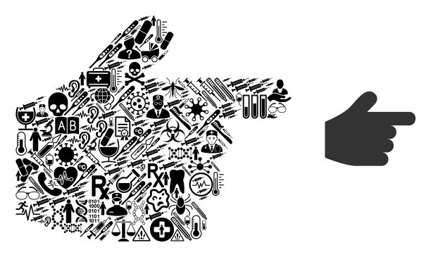 从医学符号拼贴指针手指图片下载