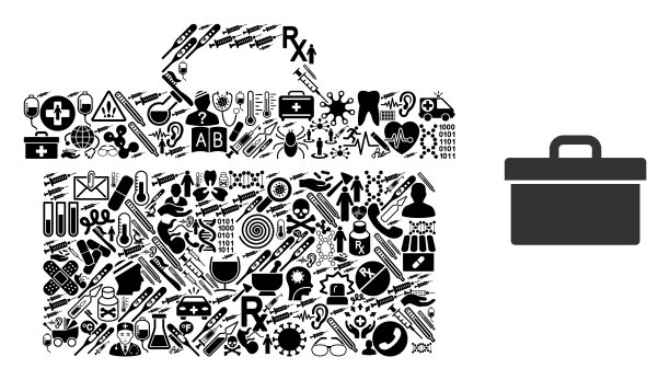 拼贴工具箱与保健符号图片下载