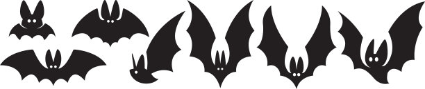 蝙蝠剪影为万圣节设计简单图片下载
