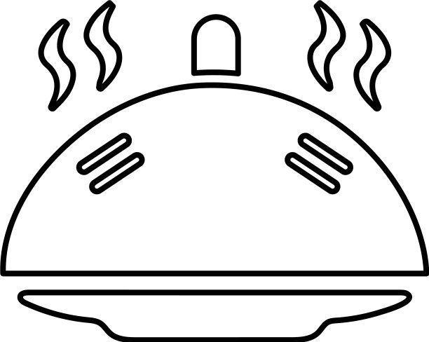 餐厅服务线性图标轮廓（隔离背景）图片下载