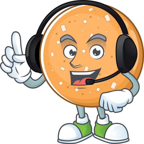 甜糖饼干卡通讲话的耳机图片下载