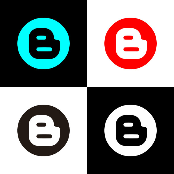 图标社交圈蓝、红、黑、白图片下载