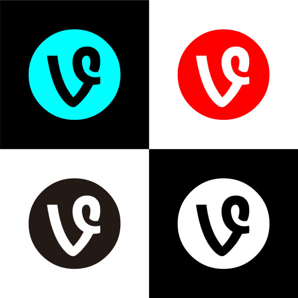 图标社交圈蓝、红、黑、白图片下载