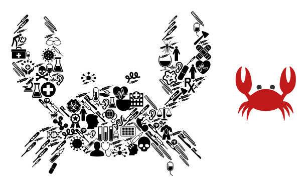 马赛克蟹保健标志图片下载