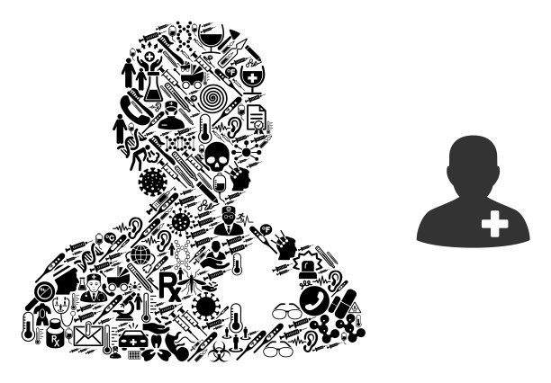 马赛克医疗志愿者与保健项目图片下载