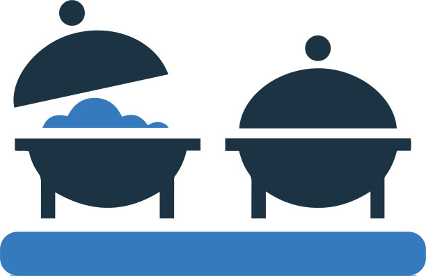 自助餐餐饮图标上孤立的白色图片下载