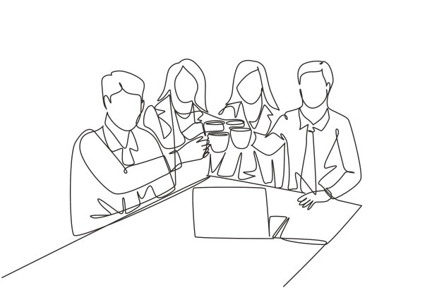 单线连续画年轻雄和图片下载