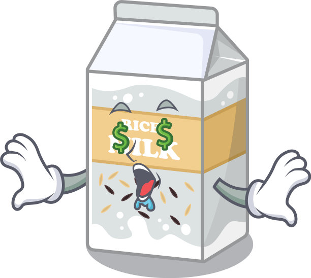 快乐富有的米浆卡通人物与金钱图片下载