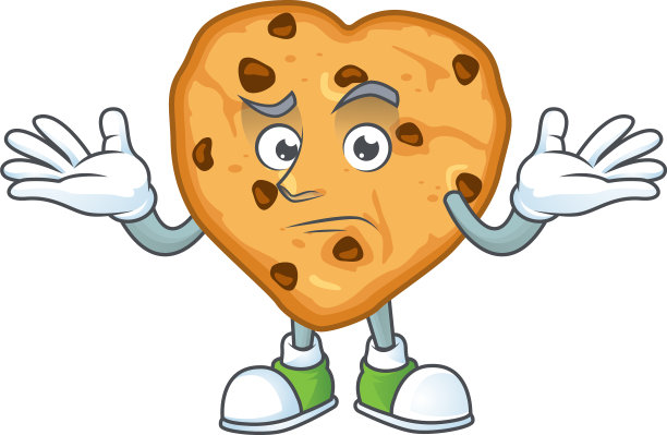 一张傻笑着吃巧克力片的卡通图片图片下载