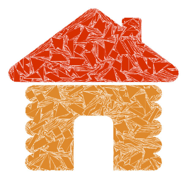 碎片马赛克木屋图标图片下载