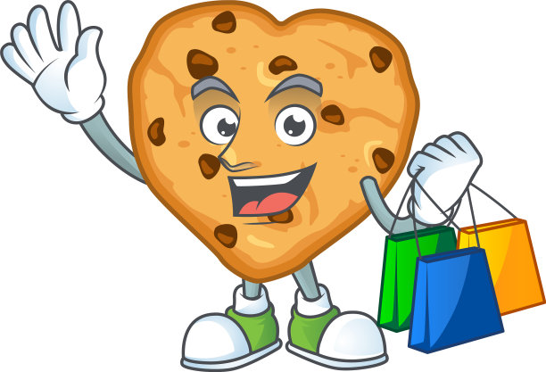 巧克力香浓的薯片爱与购物袋图片下载