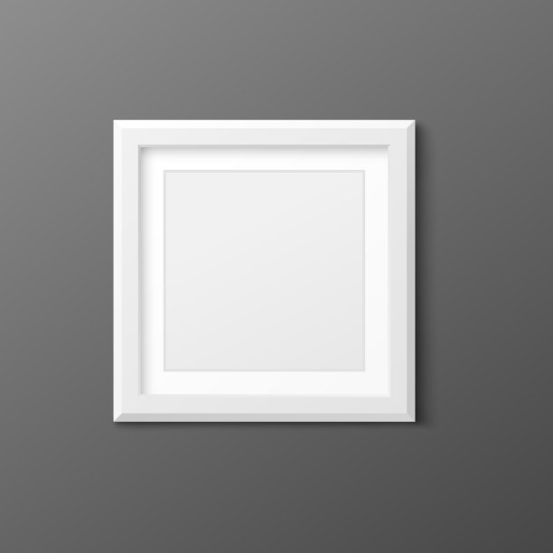 正方形空白相框模板逼真图片下载