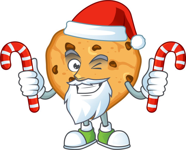 圣诞老人卡通里可爱的巧克力片图片下载