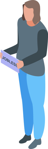 失业妇女图标等距风格图片下载