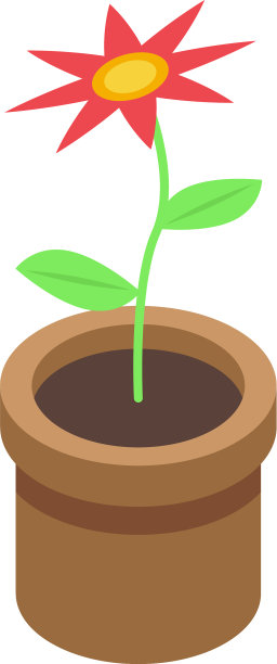 疗养院花盆图标等距风格图片下载