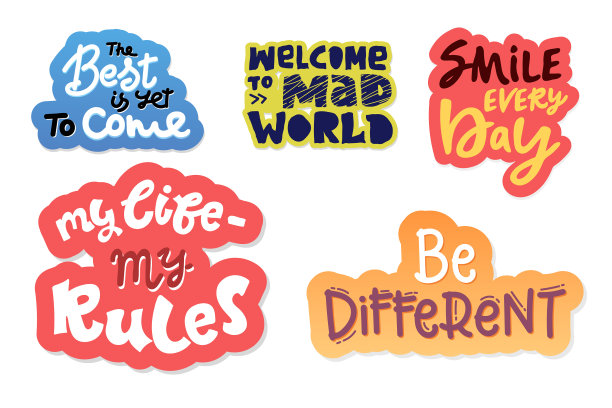 Set手绘字母激发动机图片下载