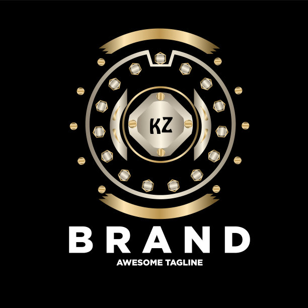Kz字母首字母用皇家豪华标志模板图片下载