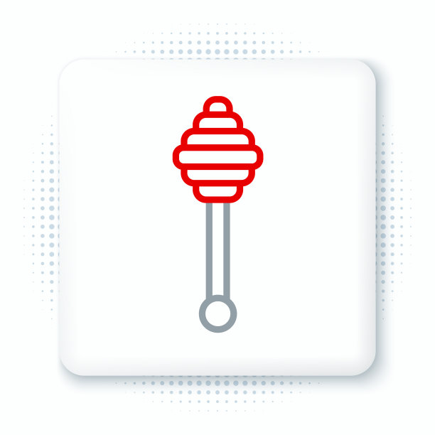 线蜂蜜勺棒图标孤立在白色图片下载