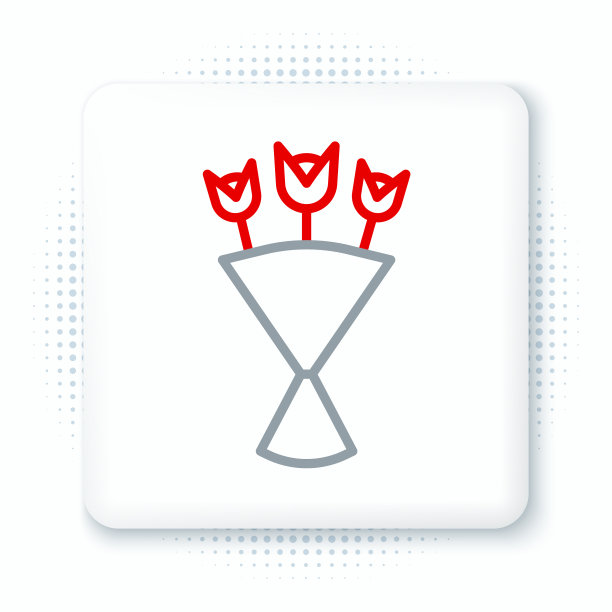 线花束花图标孤立在白色图片下载