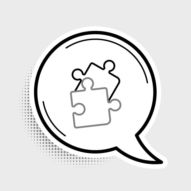 线块拼图图标孤立在灰色图片下载