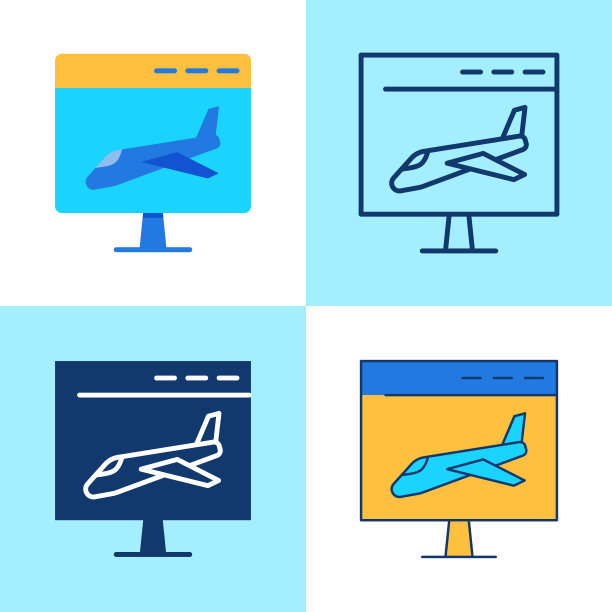 登陆页图标设置在平面和线条风格图片下载