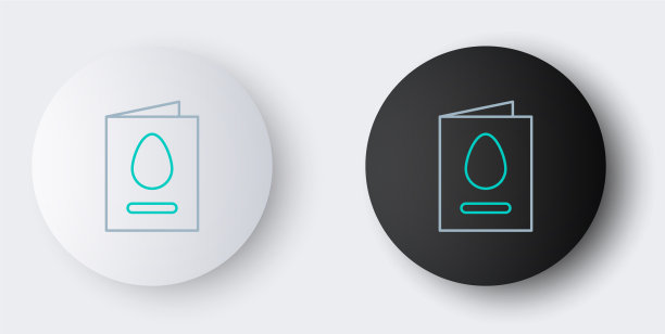 贺卡线与复活节快乐图标隔离图片下载