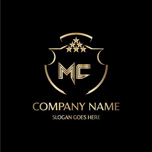 MC字母首字母与皇家豪华标志模板图片下载