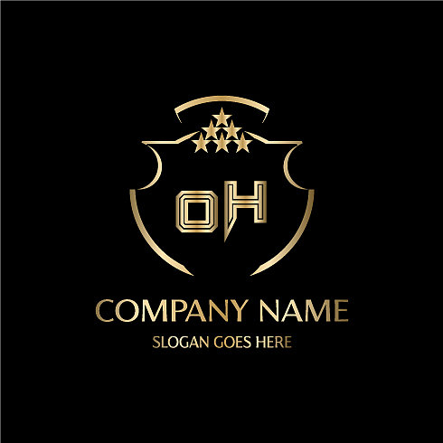 哦，首字母与皇家豪华标志模板图片下载